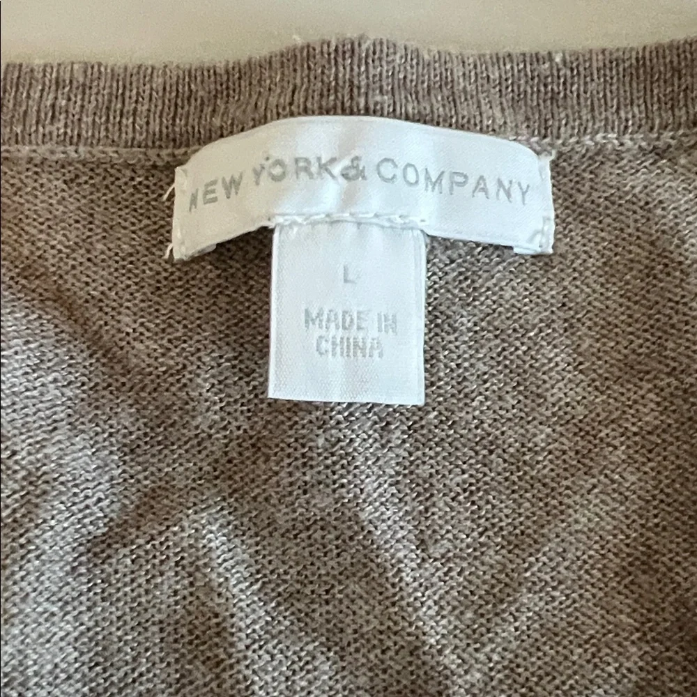 New York & Co Scoopneck 3/4 Sleeve Lightweight Sweater Beige Size Large - Picture 5 of 8